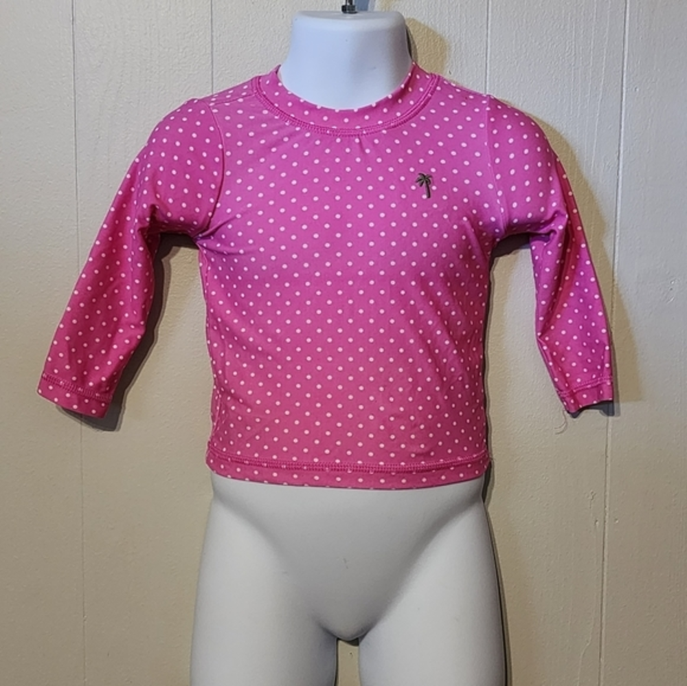 Carter's Swim Shirt Cover Up 9‎ Month Polka Dot Pink White Swim Beach
